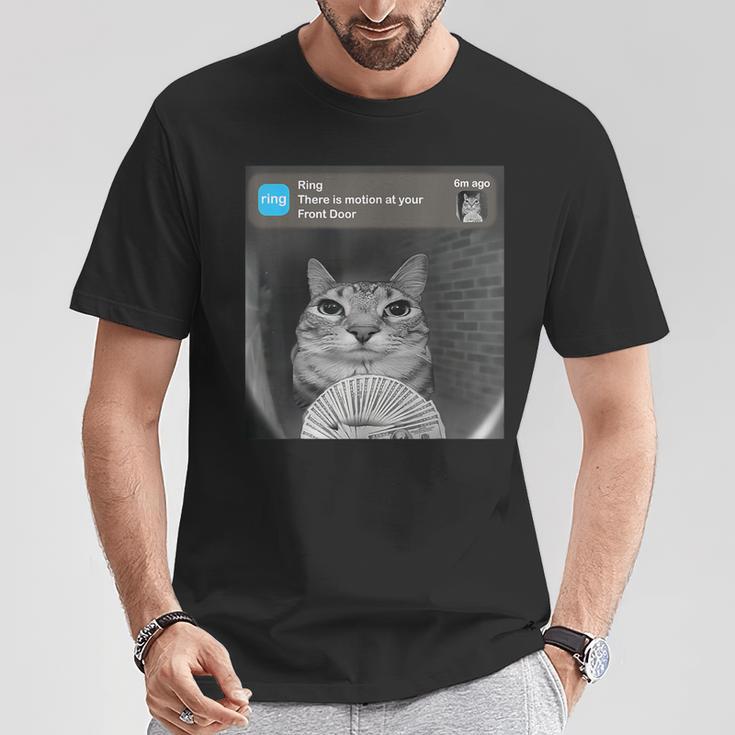 There Is Motion At Your Front Door Silly Cat Meme TShirt Mazezy