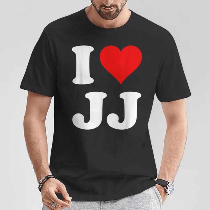 Red Heart I Love Jj T-Shirt Lustige Geschenke