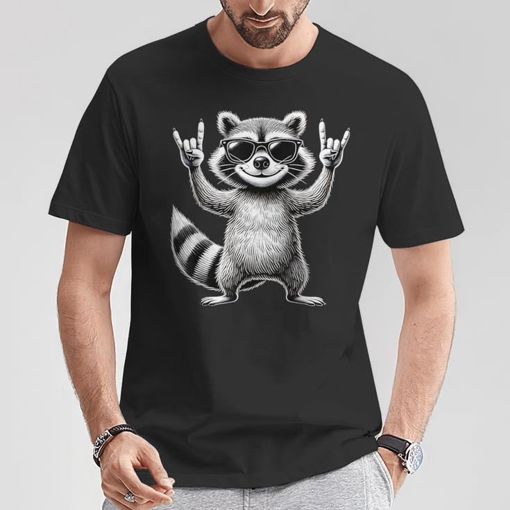 Retro Raccoon Rock Music Children Raccoon T-Shirt Lustige Geschenke