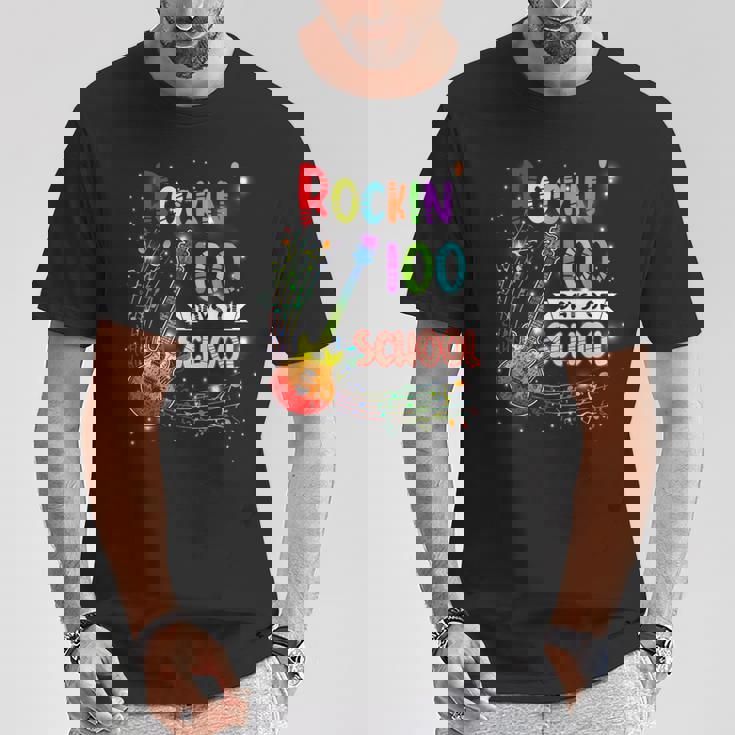 Rockin' 100 Days Of School Guitar Student Music Teacher T-Shirt Unique Gifts Rockin' 100 Days Of School Guitar Student Music Teacher T-Shirt Unique Gifts