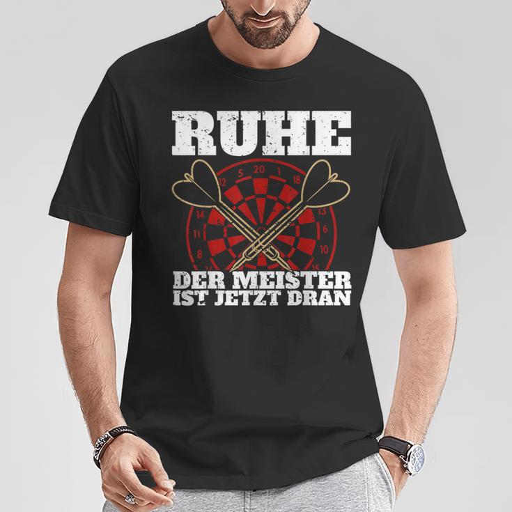 With Ruhe Der Meister Ist Dran Dart Player T-Shirt Lustige Geschenke