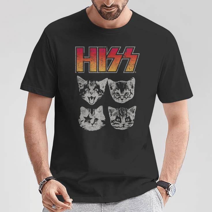 Hiss Cat Cats Kitten Rock Music Cat Lovers Hiss T-Shirt Lustige Geschenke