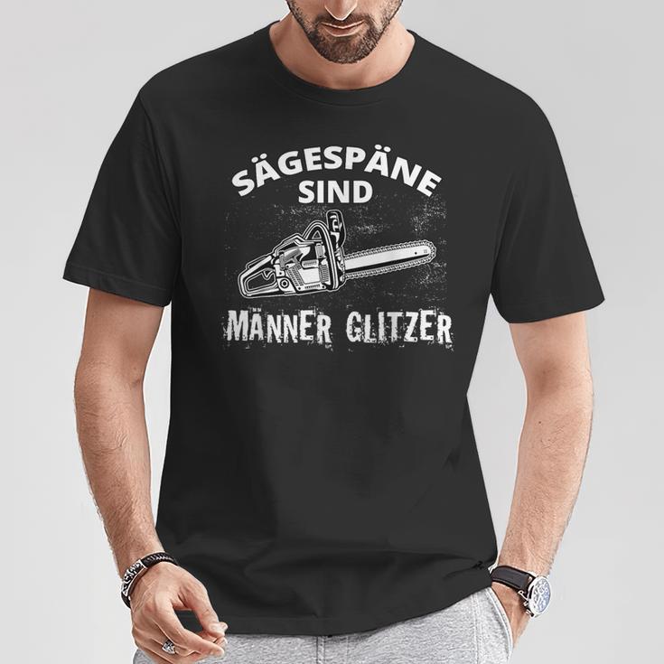 Sägespäne Sind Männer Glitzer Holzfälller T-Shirt Lustige Geschenke