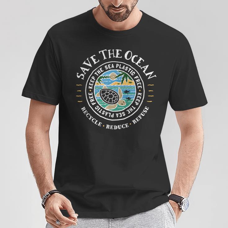 Save The Ocean Keep Sea Plastic Free Turtle T-Shirt Lustige Geschenke