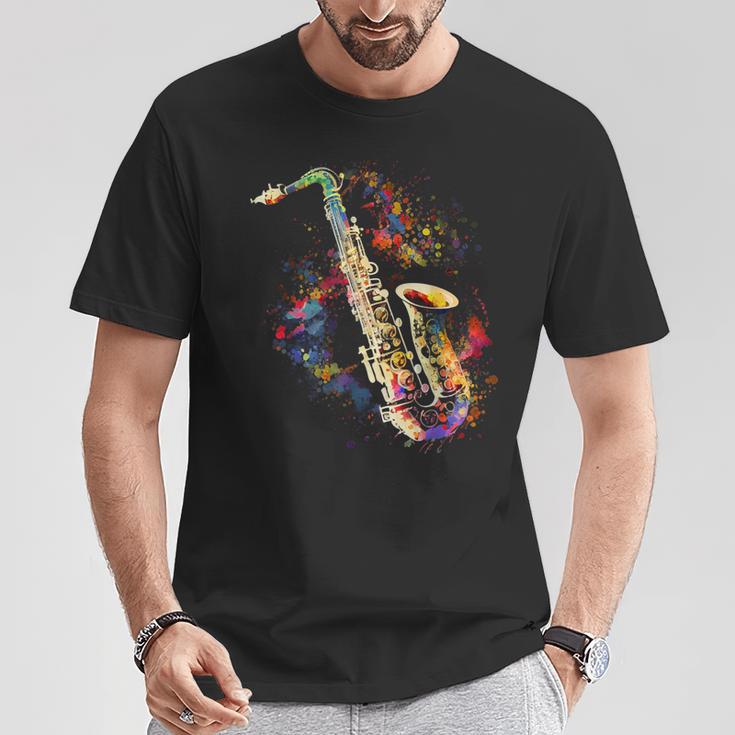 Saxophone Colourful Musician Saxophone For Saxophonists T-Shirt Lustige Geschenke