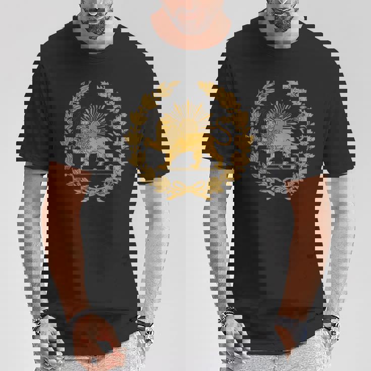 Shir O Khorshid Lion Et Soleil Symbole De La Persie T-Shirt Cadeaux drôles