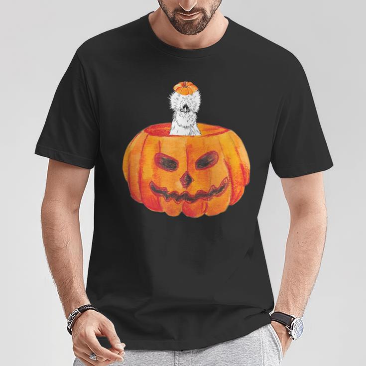Silkie Chicken Happy Halloween Pumpkin Farm Animal Lover T-Shirt Unique Gifts