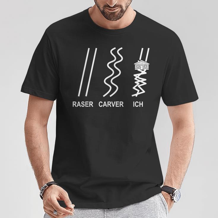 Skiing Raser Carver Ich Après-Ski T-Shirt Lustige Geschenke