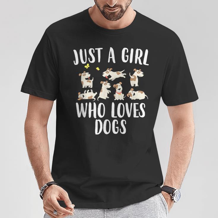Solo Una Chica Que Ama A Los Perros Con Divertidos Perros Lindos Camiseta unisex Regalos divertidos
