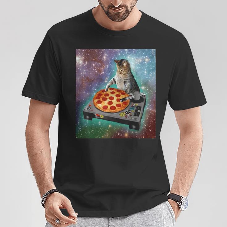 Space Galaxy Universe Cat Pizza Dj Cute Cosmic T-Shirt Lustige Geschenke