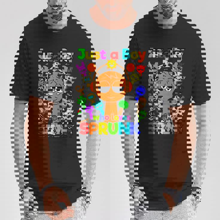 Sprunki Boys Oren Just A Boy Who Loves Sprunki Camiseta unisex Regalos divertidos
