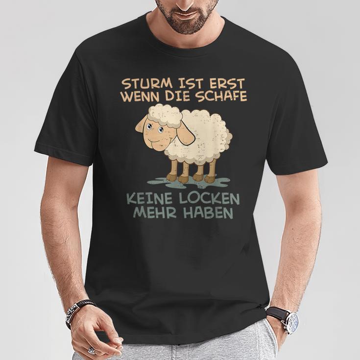 Storm Ist Erst Wenn Die Sheep Keine Locken Mehr Haben Sheep T-Shirt Lustige Geschenke