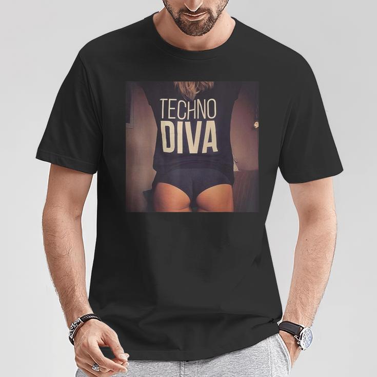 Techno Diva Cool Techno Dance Disco Edm T-Shirt Lustige Geschenke