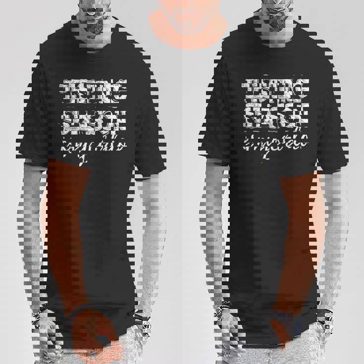 Testing Season Is My Cardio Teacher Principal Fitness T-Shirt Unique Gifts