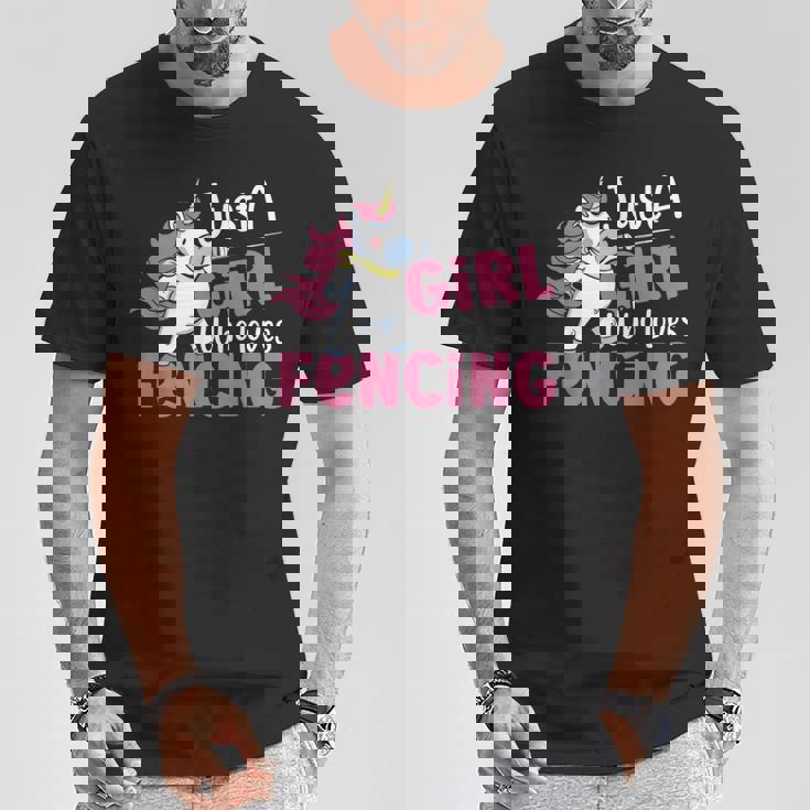 Traje De Esgrima Para Just A Girl Who Loves Fencing Camiseta unisex Regalos divertidos