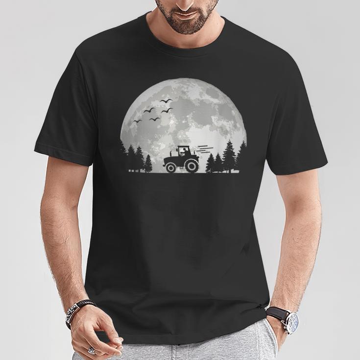 Traktorfahrer Traktor Treckerfahrer Landwirt Mond Trecker T-Shirt Lustige Geschenke