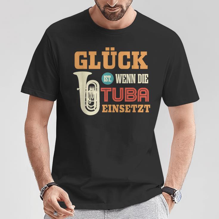 Tuba Glück Ist Wenn Die Tuba Einsatzt T-Shirt Lustige Geschenke