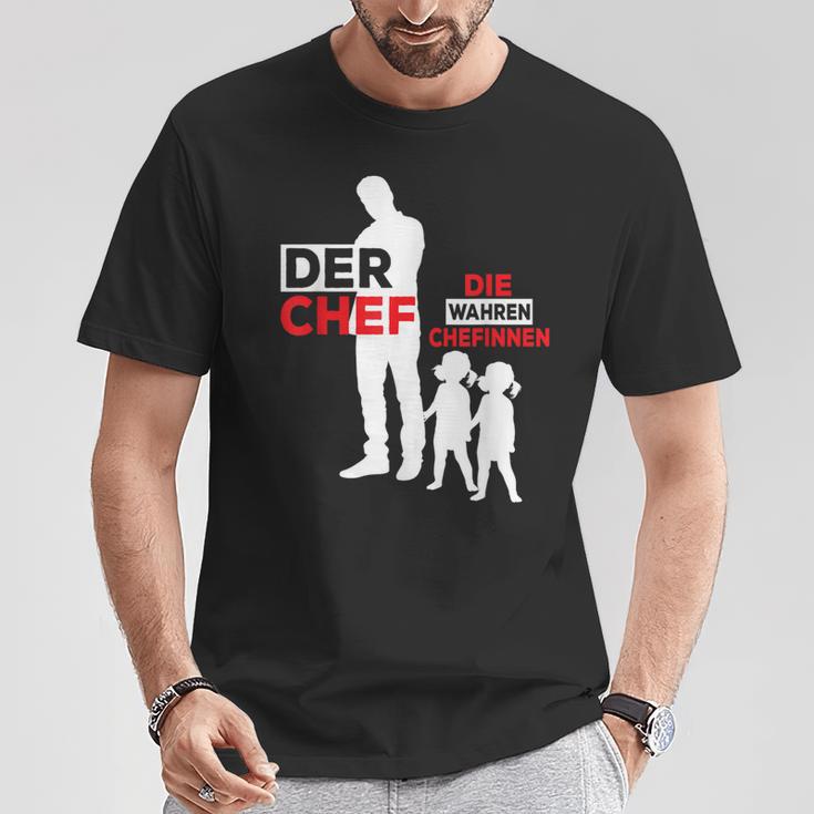 Twin Papa Der Chef Gemini Papa T-Shirt Lustige Geschenke