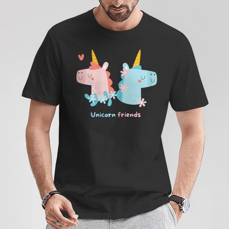 Unicorn Friends Einhorn Freunde Mädchen Kinder T-Shirt Lustige Geschenke