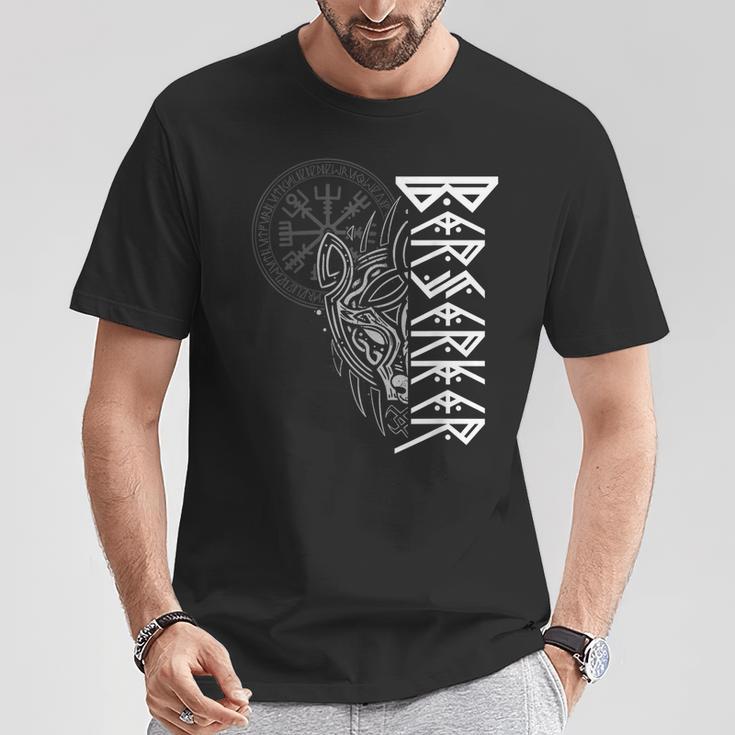 Viking Alhalla Egisor & Odin's Wolf Berserker T-Shirt Lustige Geschenke