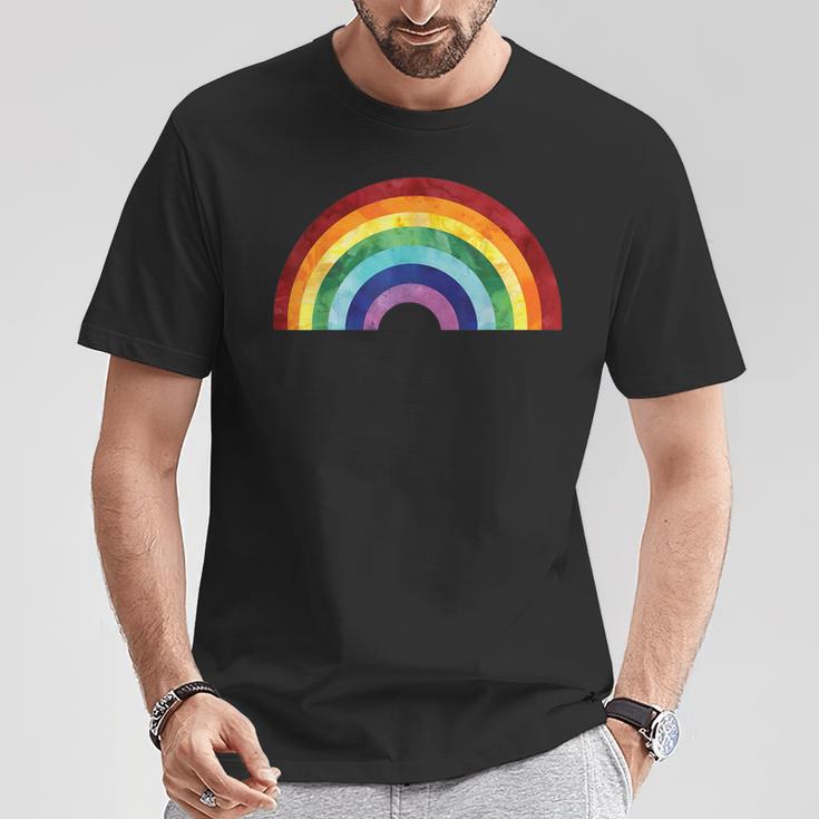 Vintage Rainbow With Beautiful Colourful Colours Love Peace T-Shirt Lustige Geschenke