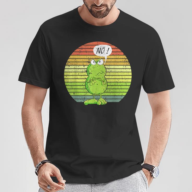 Vintage Statement Frog I Nö Fun I No Retro T-Shirt Lustige Geschenke