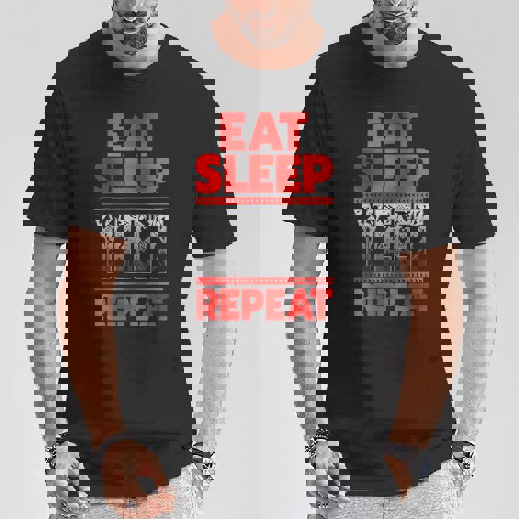Vintage Yeet Apparel Saying Eat Sleep Repeat T-Shirt Unique Gifts