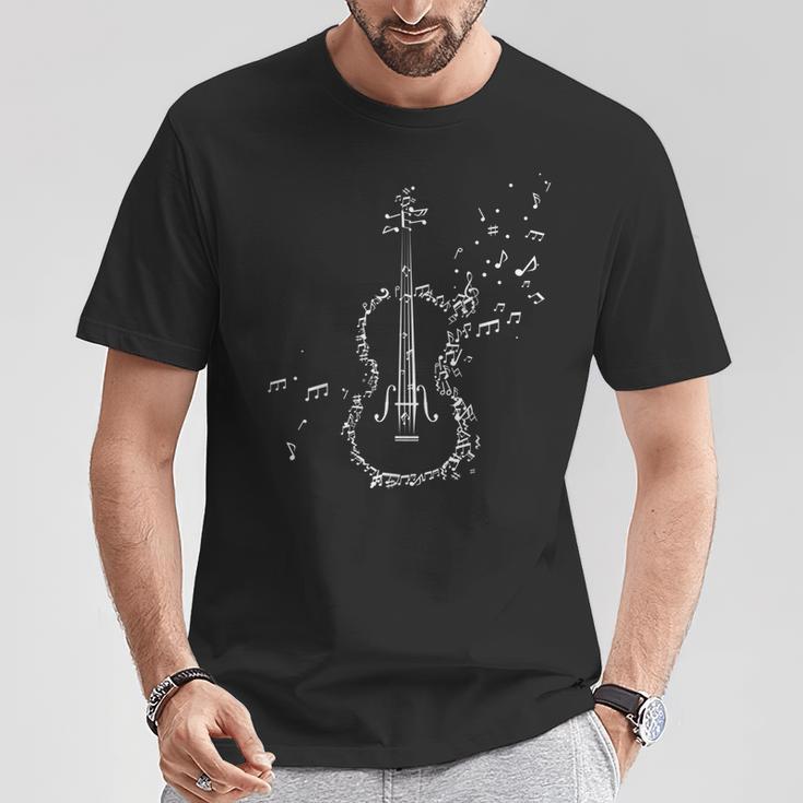 Violin &Iolin Music Notes Musician T-Shirt Lustige Geschenke