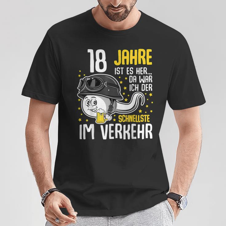 Vor 18 Jahren Der Fastest In Traffic 18Th Birthday Man T-Shirt Lustige Geschenke