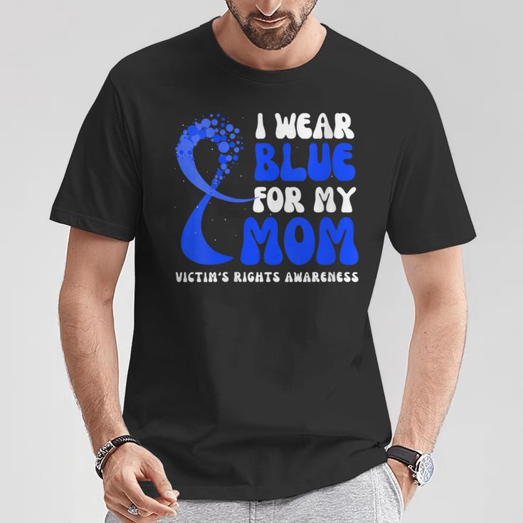 Victim Rights Ribbon I Wear Blue For My Mom Victim's Rights Awareness Ribbon T-Shirt ...