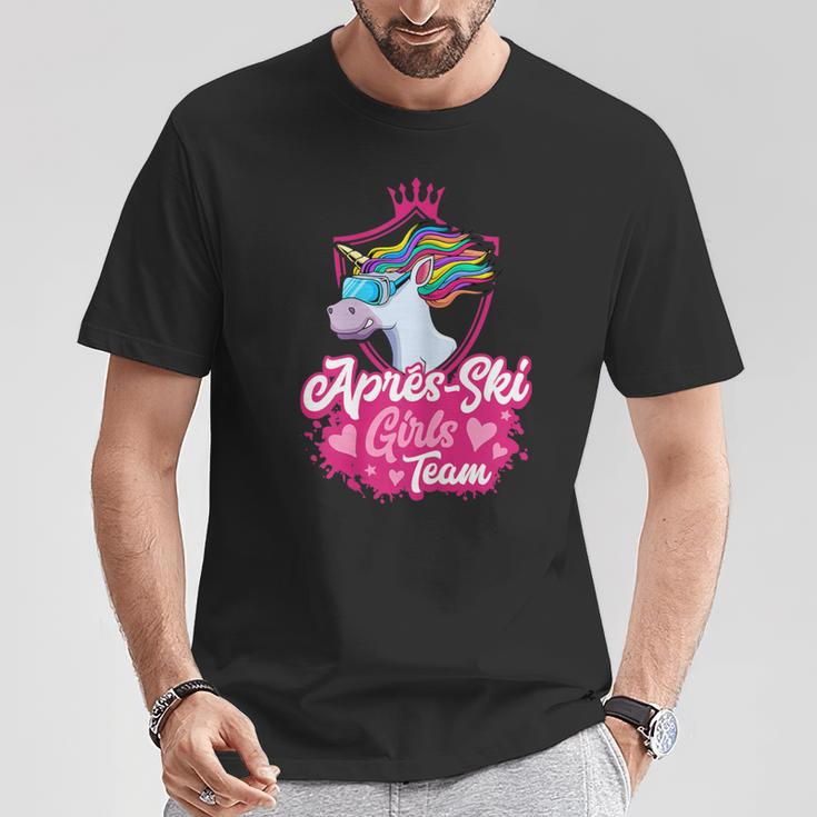 Women's Apres Ski Unicorn Girls Team Party Ski Goggles Girls Saying T-Shirt Lustige Geschenke