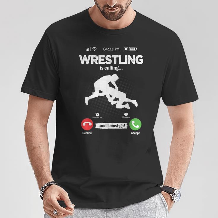 The Wrestling Calls Retro Wrestling Wrestling T-Shirt Lustige Geschenke