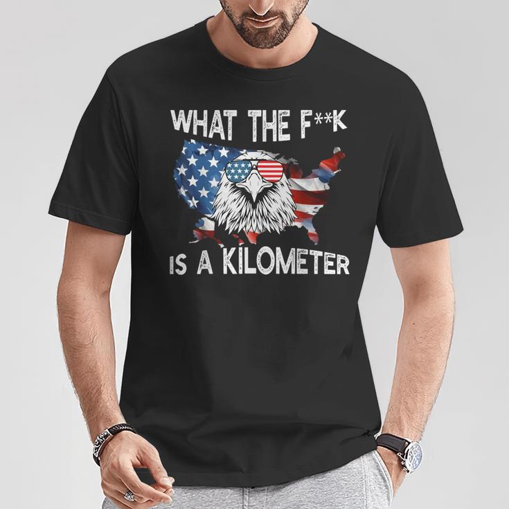 Wtf What The Is A Kilometer George Washington 4Th Of July T-Shirt Lustige Geschenke