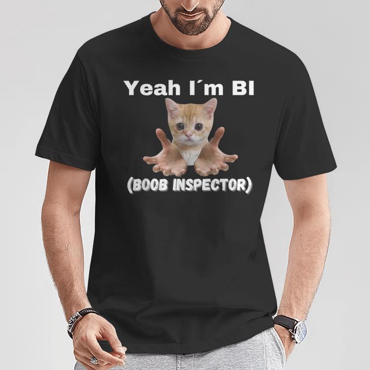 Yeah I'm Bi Boob Inspector T-Shirt Lustige Geschenke