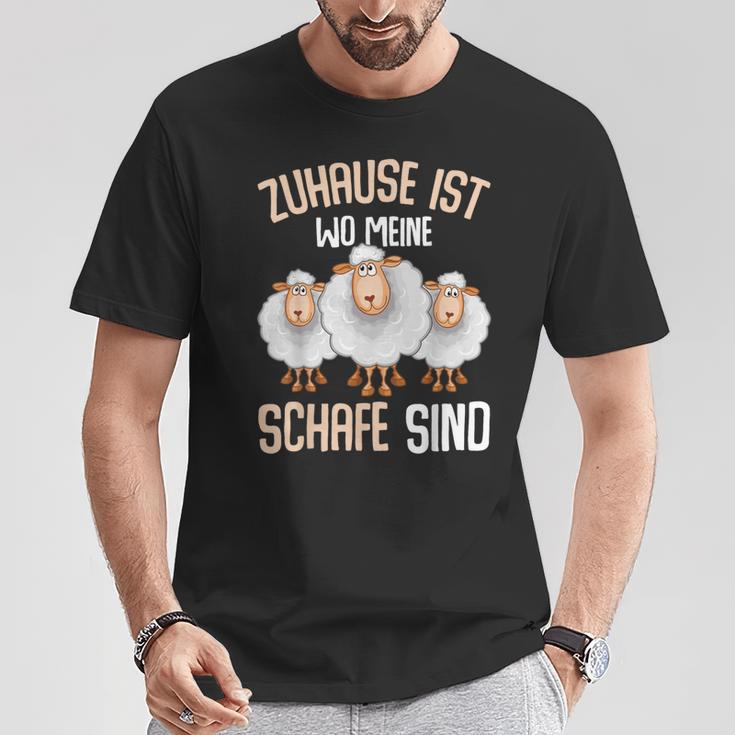 Zuhause Ist Wo Meine Sheep Home Is Where My Sheep T-Shirt Lustige Geschenke