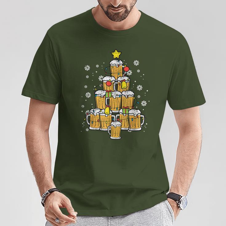 Beer Christmas Pyjamas Christmas Tree Pjs Brew Dad Men T-Shirt Lustige Geschenke