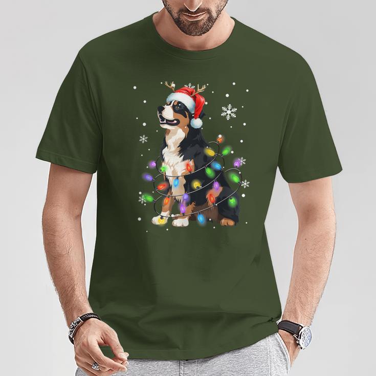 Bernese Mountain Dog Christmas Jumper Xmas Lights T-Shirt Lustige Geschenke