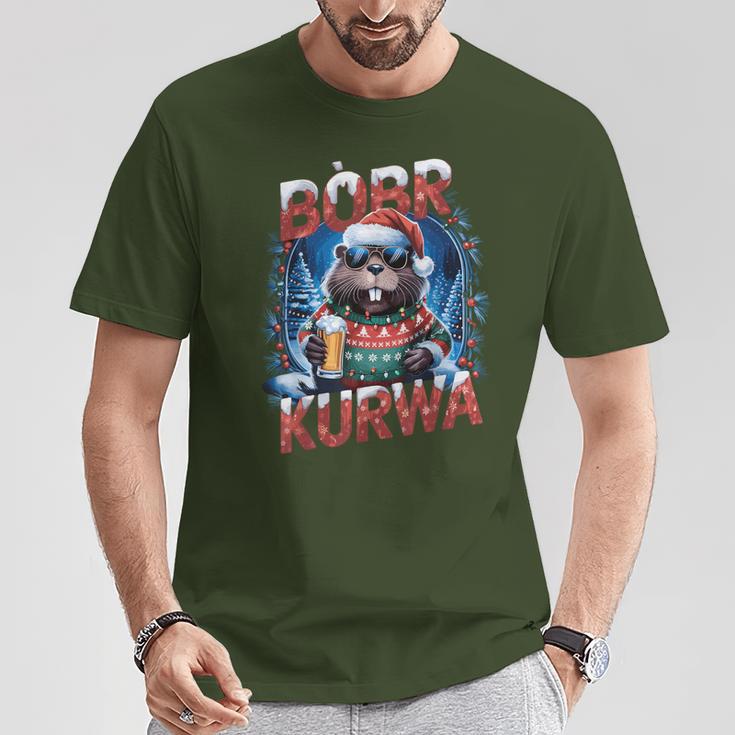 Bóbr Christmas Jumper Christmas Sauf Beer Costume Bobr Kurwa T-Shirt Lustige Geschenke