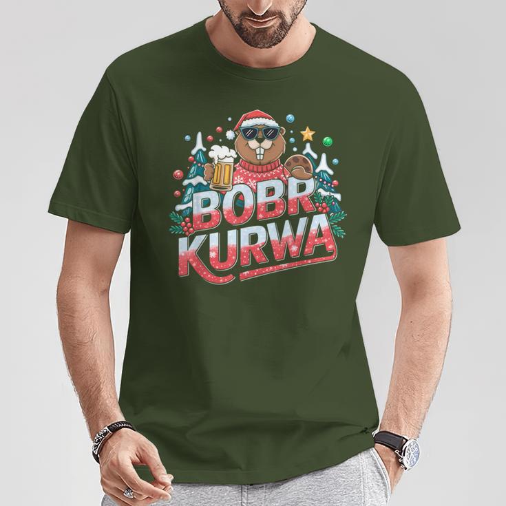 Bòbr Kurwa Bober X Xmas Weihnachtsbier Kurwa Bober Xmas Beer T-Shirt Lustige Geschenke