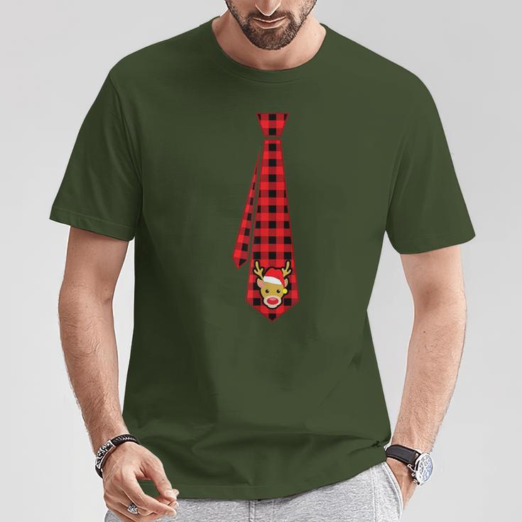 Buffalo Checked Tie Reindeer For Christmas Boys T-Shirt Lustige Geschenke