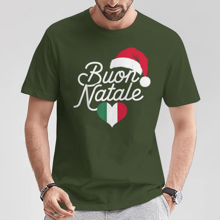 Buon Natale Italian Christmas Christmas Italy Flag Heart T-Shirt Lustige Geschenke