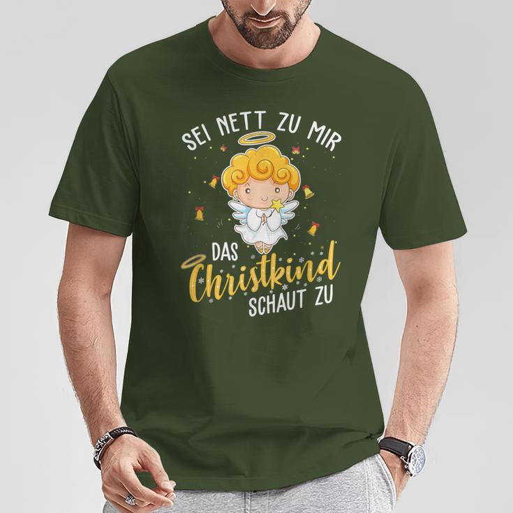 Christkind Schaut Zu Christmas Night Holiday Evening T-Shirt Lustige Geschenke