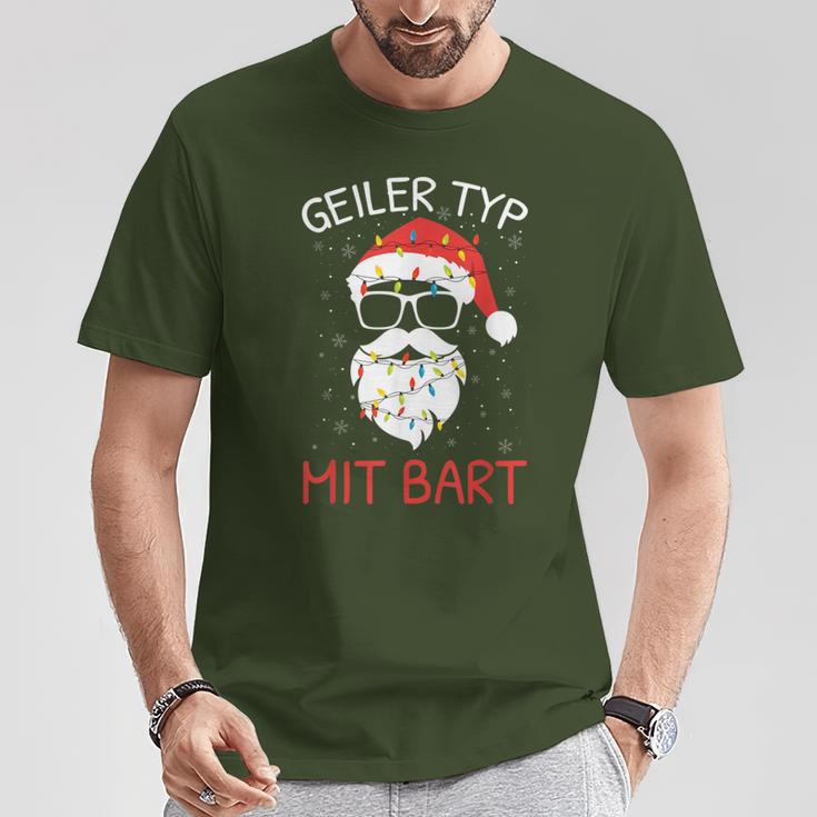 Christmas With Beard Santa Claus Christmas Beard Carrier T-Shirt Lustige Geschenke