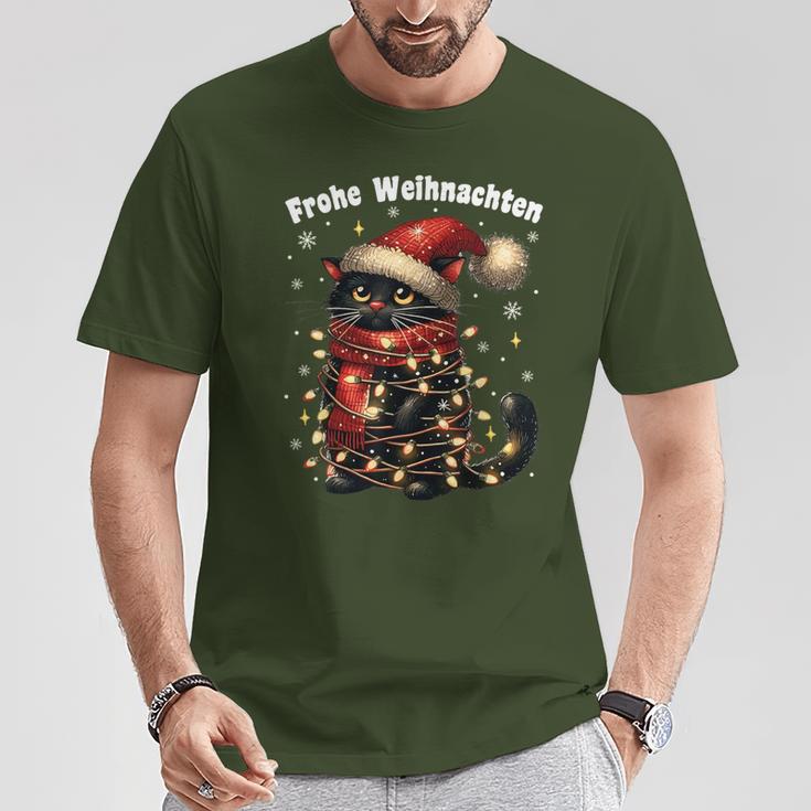 Christmas Outfit Cat With Christmas Lights Christmas T-Shirt Lustige Geschenke