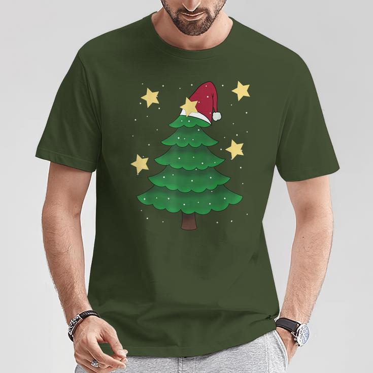 Christmas Tree Fir Christmas Children Christmas Stars Snow T-Shirt Lustige Geschenke