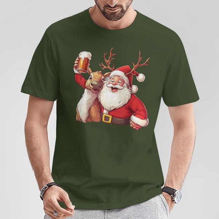 Christmas Tree Santa Reindeer Christmas T-Shirt Lustige Geschenke