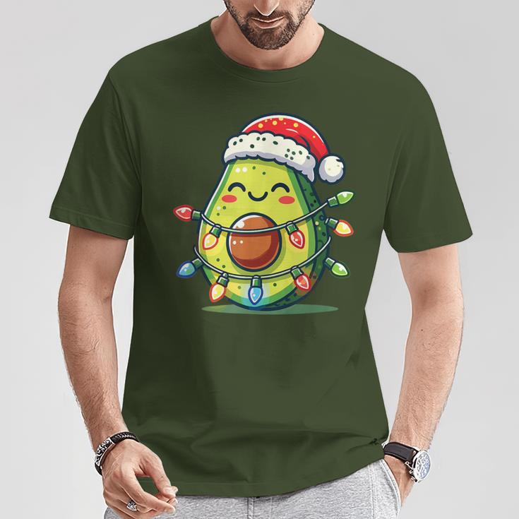 Festive Avocado Santa Christmas Lighting T-Shirt Lustige Geschenke