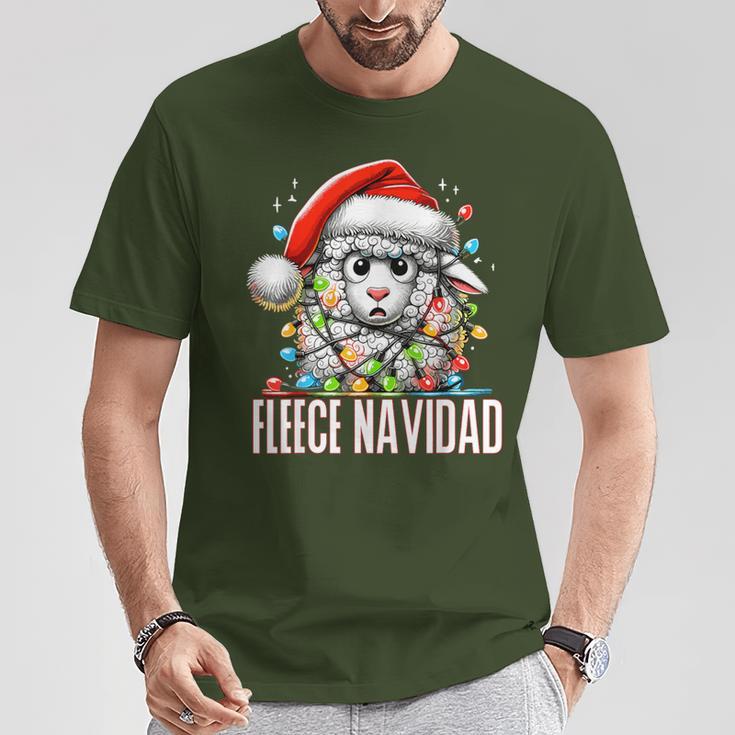 Fleece Navidad Feliz Navidad Sheep Christmas T-Shirt Lustige Geschenke