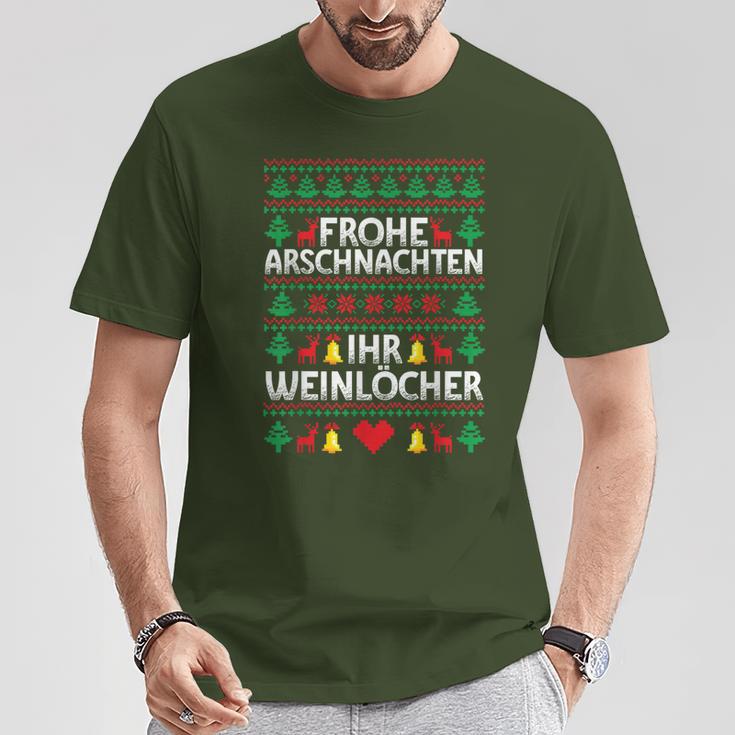 Frohe Arschnachten Ihr Weinlöcher Costume Christmas T-Shirt Lustige Geschenke