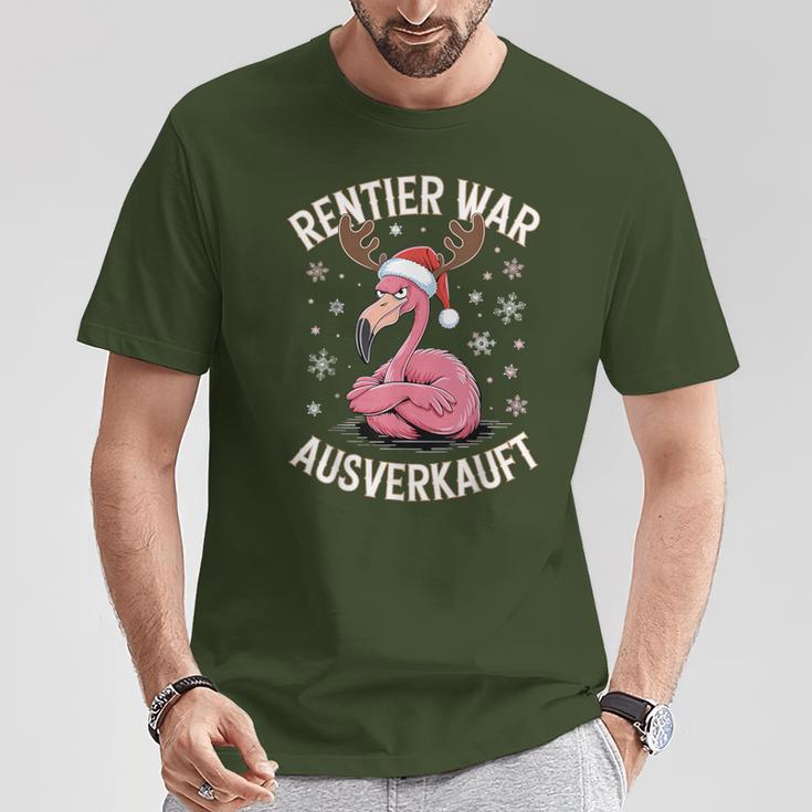 Christmas Flamingo Reindeer Was Out Sold Out T-Shirt Lustige Geschenke